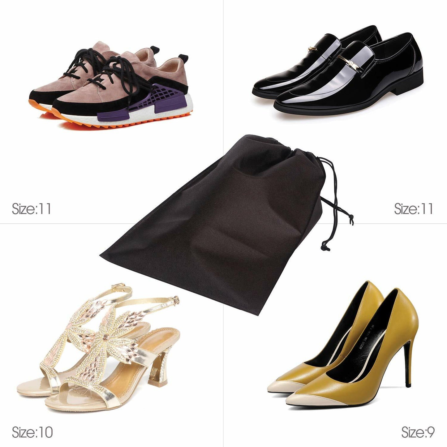12PCS Shoe Storage Drawstring Bag Dust-proof