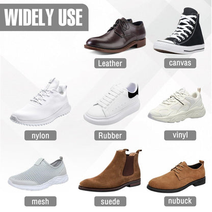 7PIECE Shoe Cleaning Kit w/2 Bottles & 2 Brushes & Deodorizer Protector