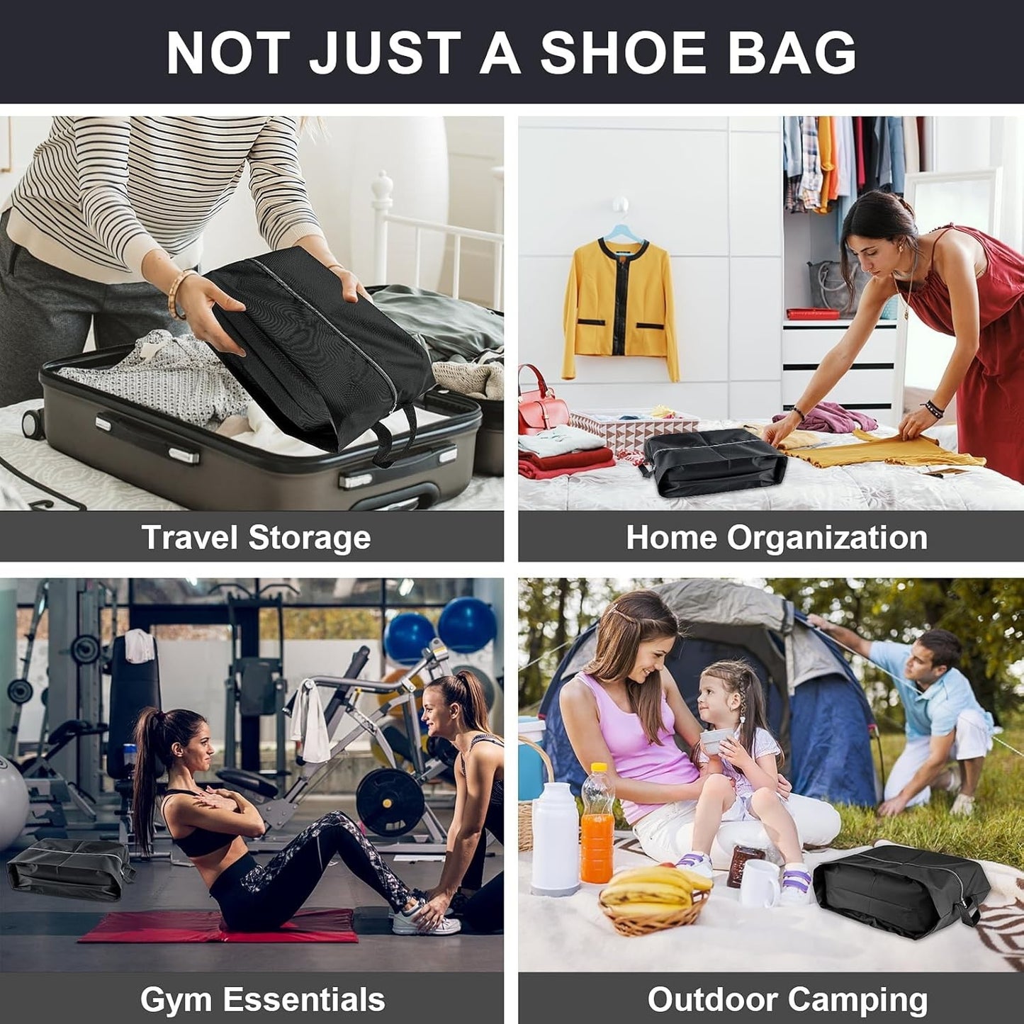 4 Pack Extra Durable Travel Shoe Bags for Storage and Pack