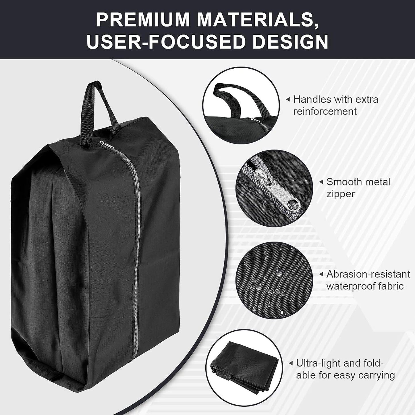 4 Pack Extra Durable Travel Shoe Bags for Storage and Pack